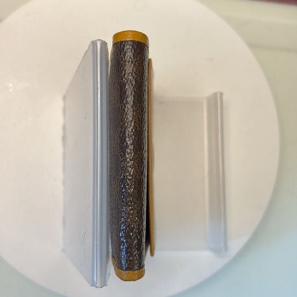 Celine wallet compact Kisslock Macadam coated canvas/leather brown & tan - Picture 7 of 17